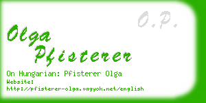 olga pfisterer business card